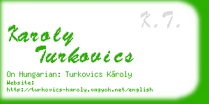 karoly turkovics business card